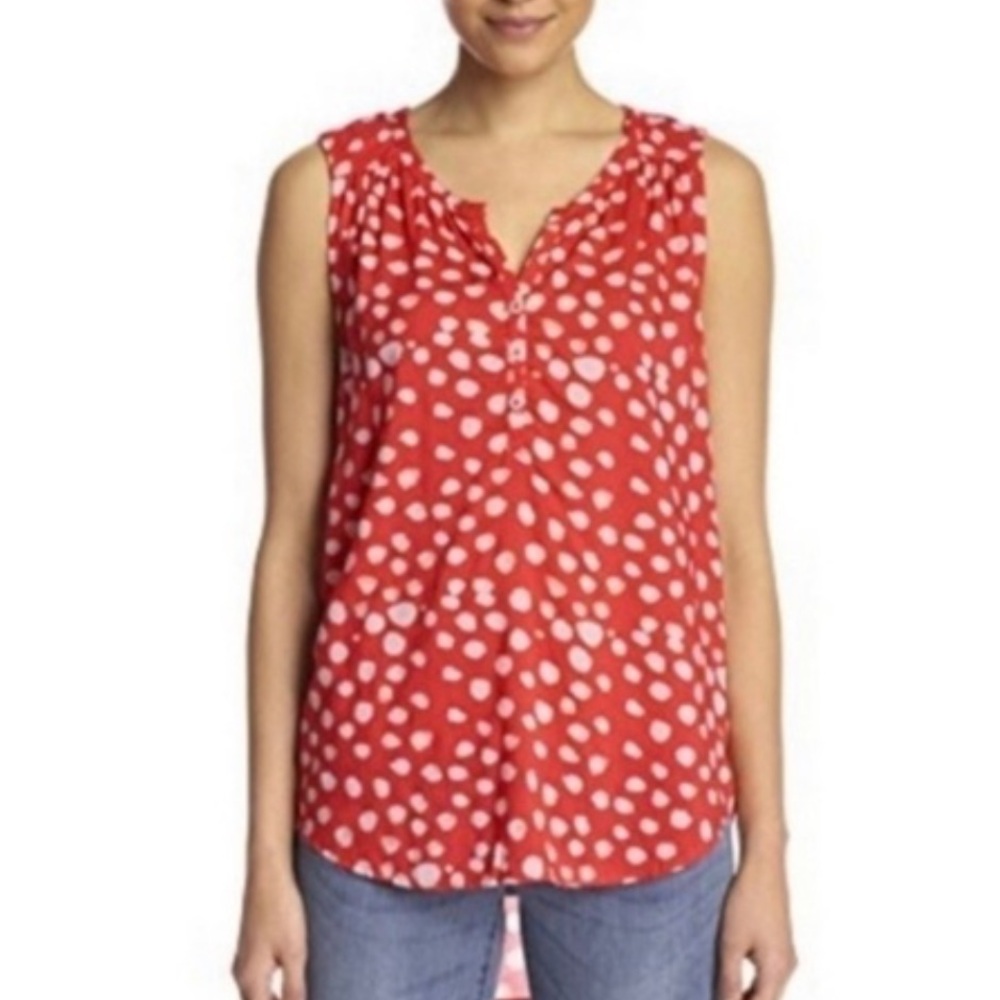Velvet By Graham & Spencer Febe Royalty Sleeveless Polka Dot Blouse NWT